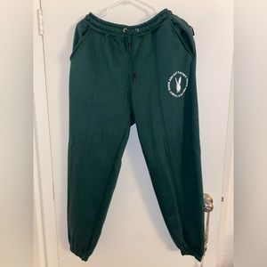 green missguided x playboy green sweatpants/joggers